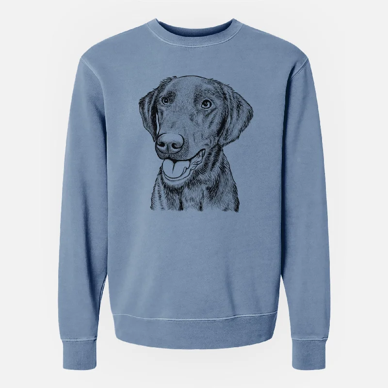 fitted workout sweatshirtBare Onyx the Labrador Retriever - Unisex Pigment Dyed Crew Sweatshirt