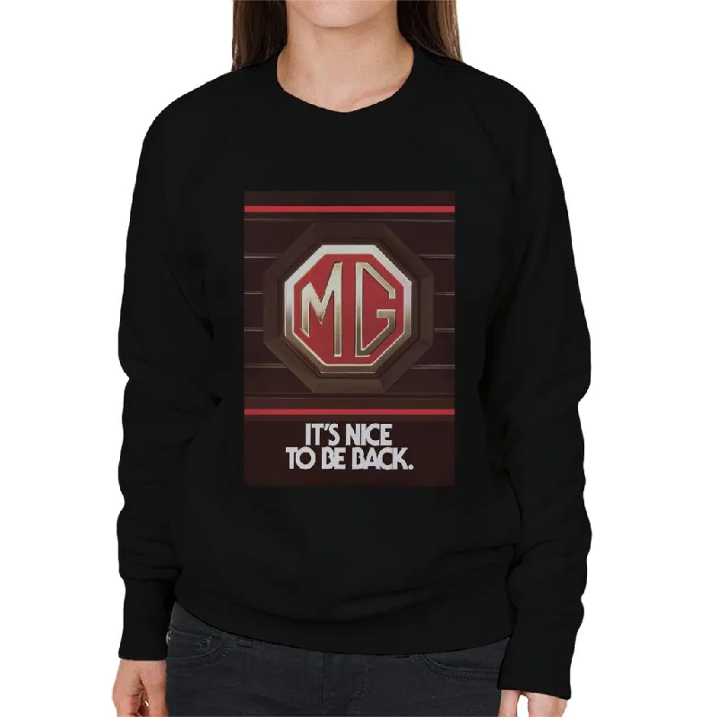 workout-ready hoodieMG Its Nice To Be Back British Motor Heritage Women's Sweatshirt