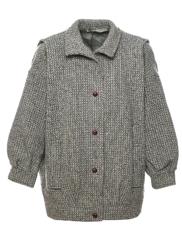 Inventory Reduction tailored blazer coatGrey Wool Coat - XL