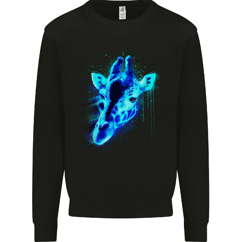 casual workout hoodieA Giraffe Watercolour Mens Sweatshirt Jumper