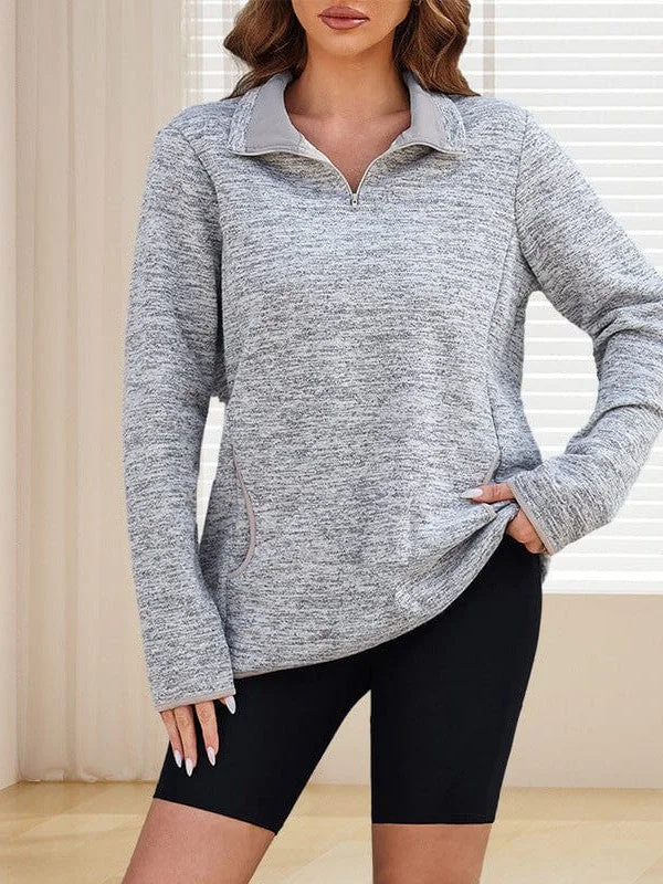 Overstock Women'S Zip Up Long Sleeve Sweatshirt In Solid Colors - Half Zip Casual Top For Fashionable Women Overstock Women'S Zip Up Long Sleeve Sweatshirt In Solid Colors - Half Zip Casual Top For Fashionable Women