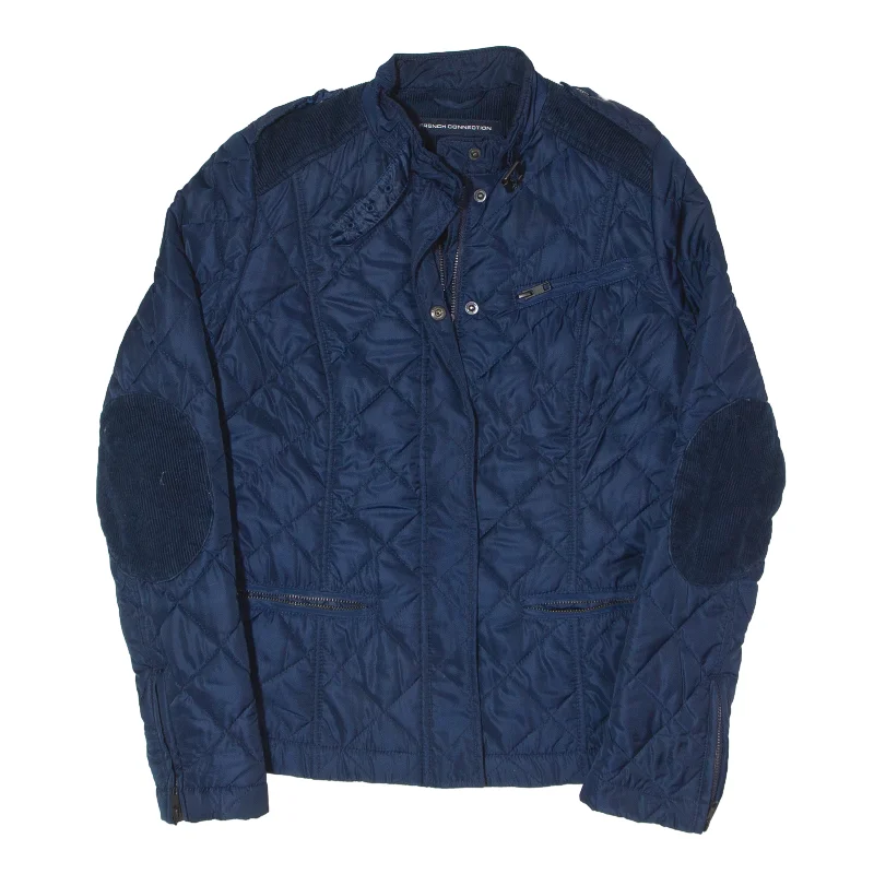 Crazy Deals cozy coatFRENCH CONNECTION Quilted Jacket Blue Womens UK 8