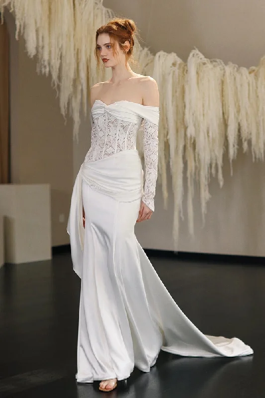 Weekend Flash Sale denim dressSheath-Column Court Train Lace Satin Wedding Dress 818657898360 Weekend Flash Sale denim dressSheath-Column Court Train Lace Satin Wedding Dress 818657898360