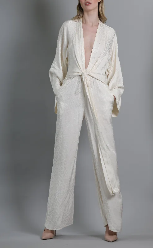Super Deal Rat and Boa White Jumpsuit