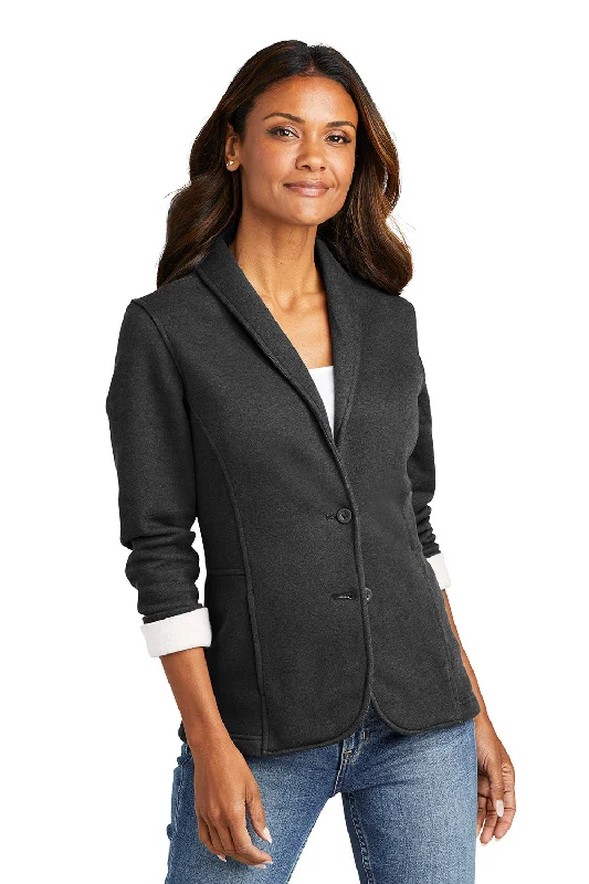 Price Slash cozy fleece coatPort Authority Womens Button Down Fleece Blazer - Heather Dark Charcoal Grey - Closeout Price Slash cozy fleece coatPort Authority Womens Button Down Fleece Blazer - Heather Dark Charcoal Grey - Closeout