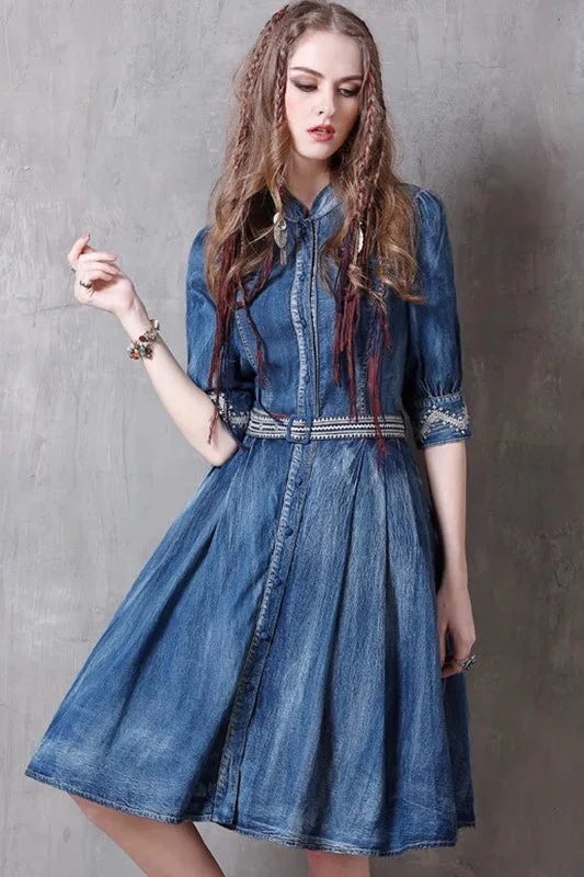 midi dressButton Down Denim Dress