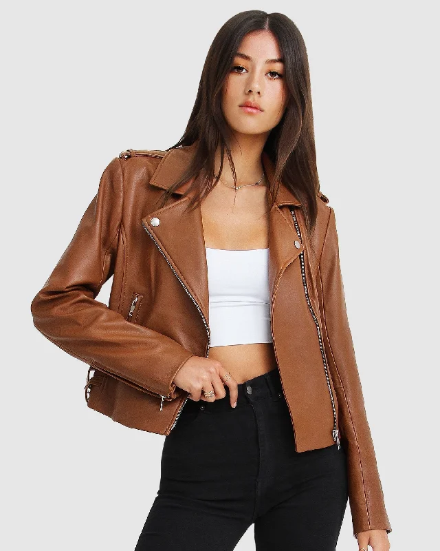 Great Deals vintage trench coatJust Friends Leather Jacket - Brown