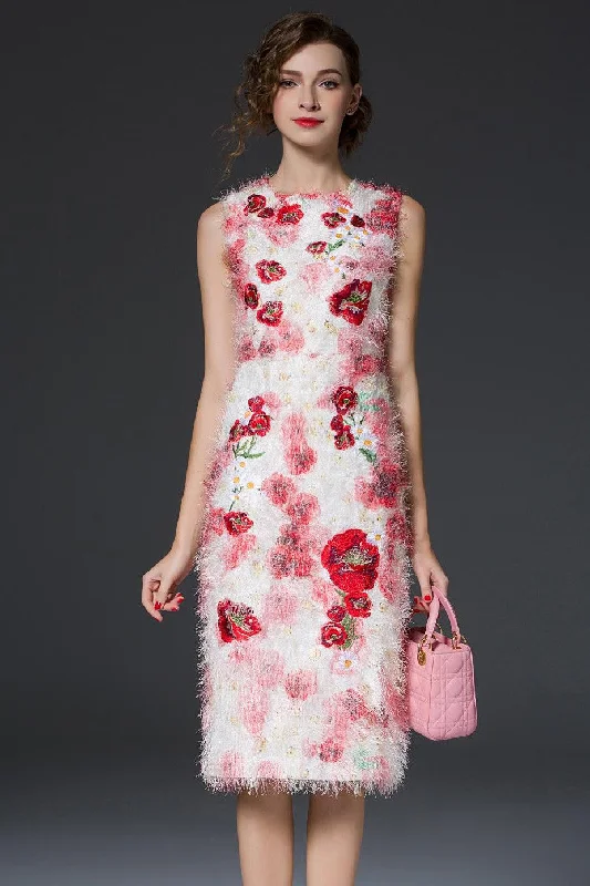 statement dressFluffy Embroidered Floral Dress