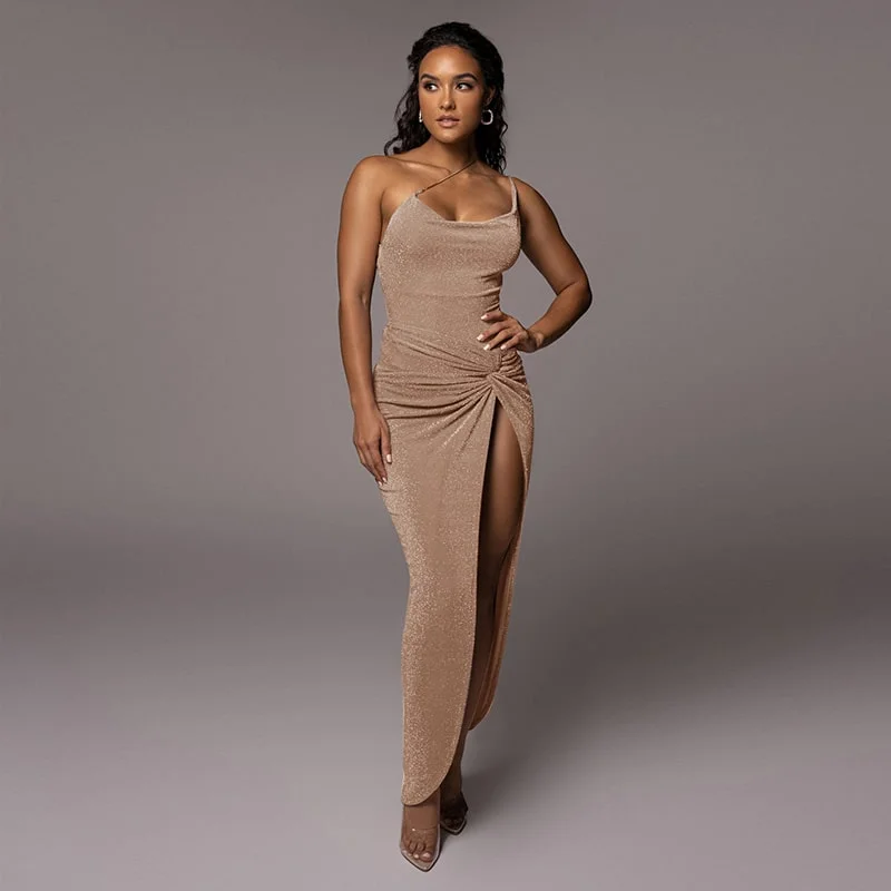 Markdowns Shimmery Bodysuit & Knotted Skirt Set