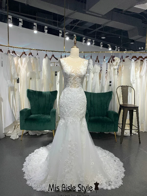 Price Reduction wool dressClassic Mermaid Sheer Lace Wedding Dress