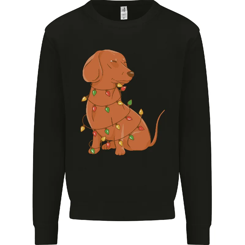 graphic gym sweatshirtA Funny Christmas Tree Dachshund Mens Sweatshirt Jumper