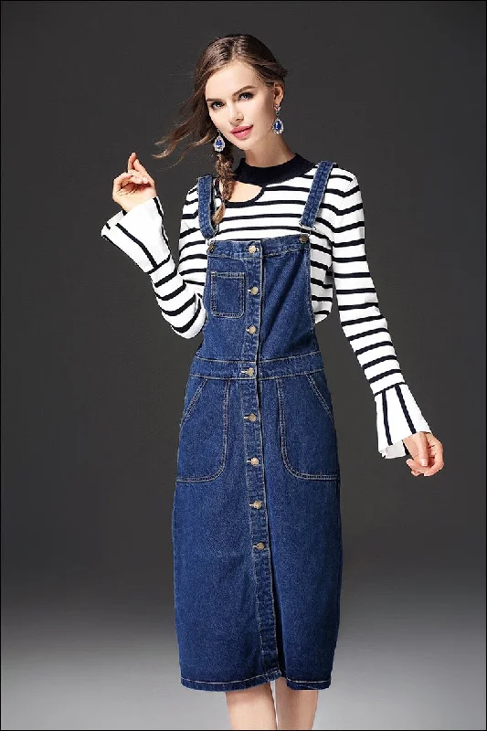 one-shoulder dressDenim Overall Dress