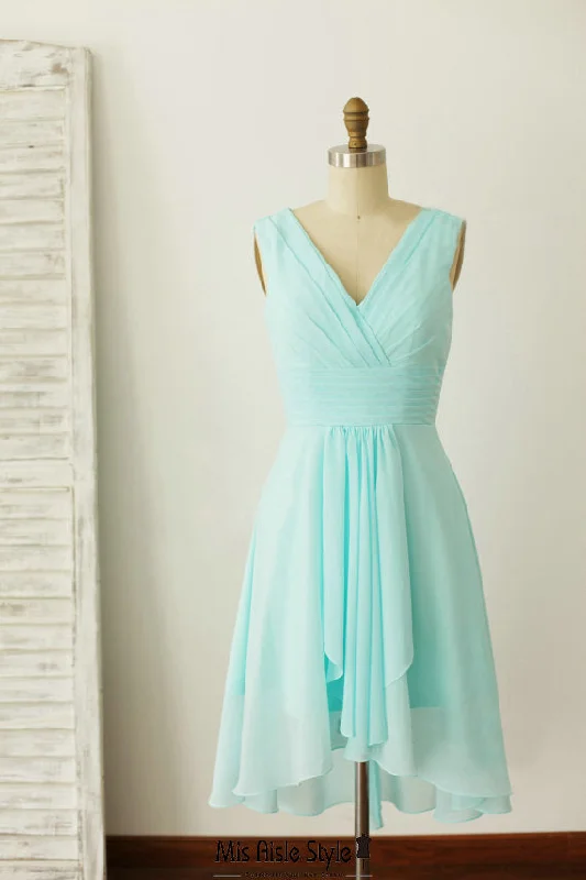 Midnight Madness party dressKnee Length Ice Blue Wedding Party Dress