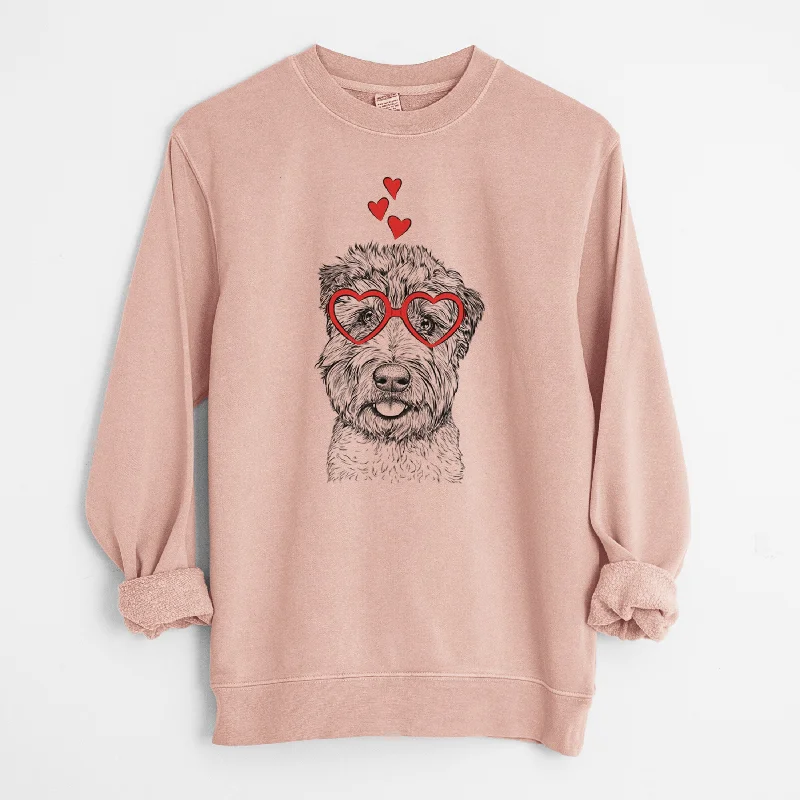 cozy gym sweatshirtValentine Milton the Soft Coated Wheaten Terrier - Unisex Pigment Dyed Crew Sweatshirt