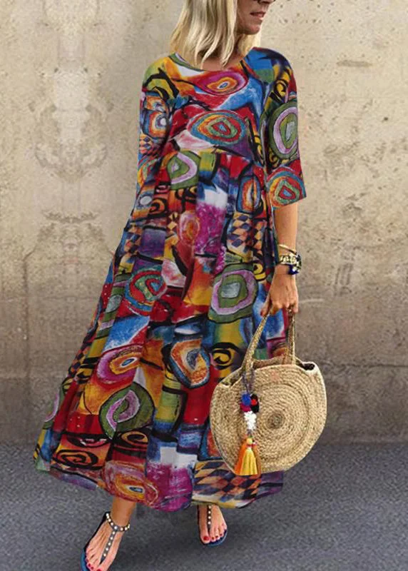Lowest Price cocktail dressWomen Retro O-Neck Floral Print Sleeveless Maxi Dress Red Lowest Price cocktail dressWomen Retro O-Neck Floral Print Sleeveless Maxi Dress Red