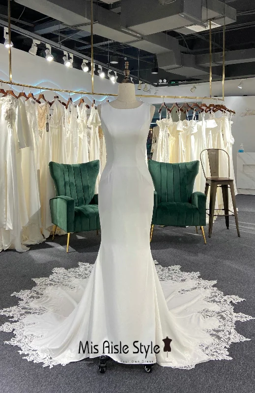 Final Clearance formal dressFit and Flare Sheer Lace Wedding Dress