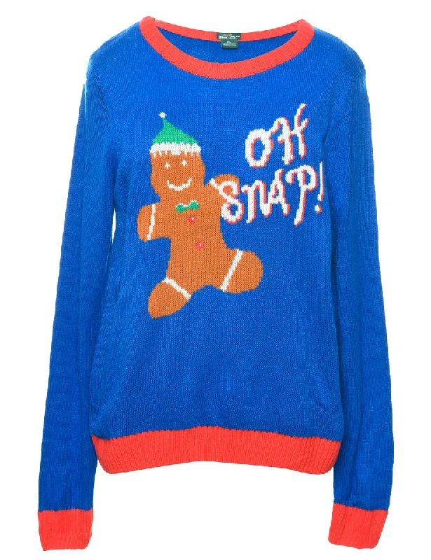 wool-blend coatBlue Christmas Jumper - XL