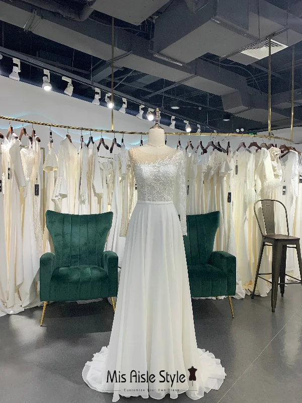 Fantastic Deals comfy maxi dressFashion Long Sleeve Split Wedding Dress