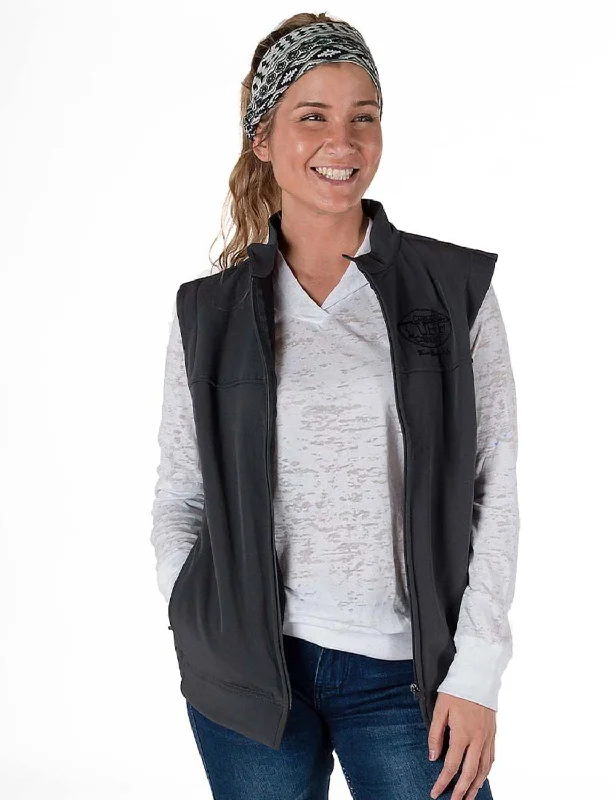 relaxed fit coatCowgirl Tuff Womens Stretch Charcoal Nylon Softshell Vest