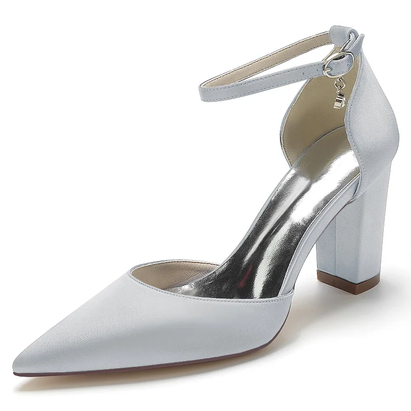 Discount Days off-the-shoulder dressChunky Heel 8.5cm Silk-Like Shoes CK0401