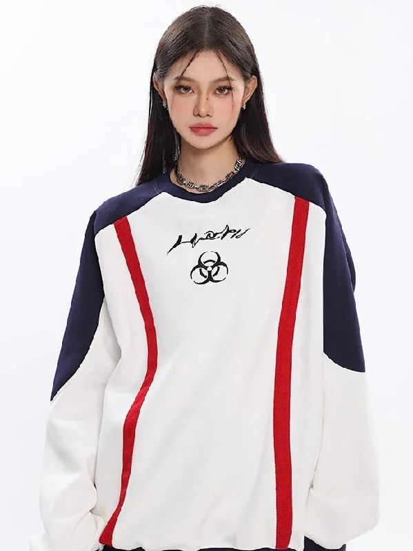 Epic Deals Nancy Patchwork Long Sleeve Baggy Oversized Sweatshirt