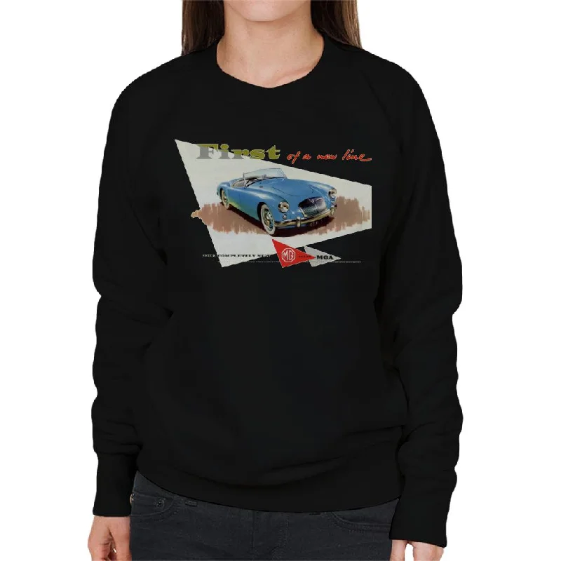 comfortable athletic sweatshirtMG First Of A New Line British Motor Heritage Women's Sweatshirt