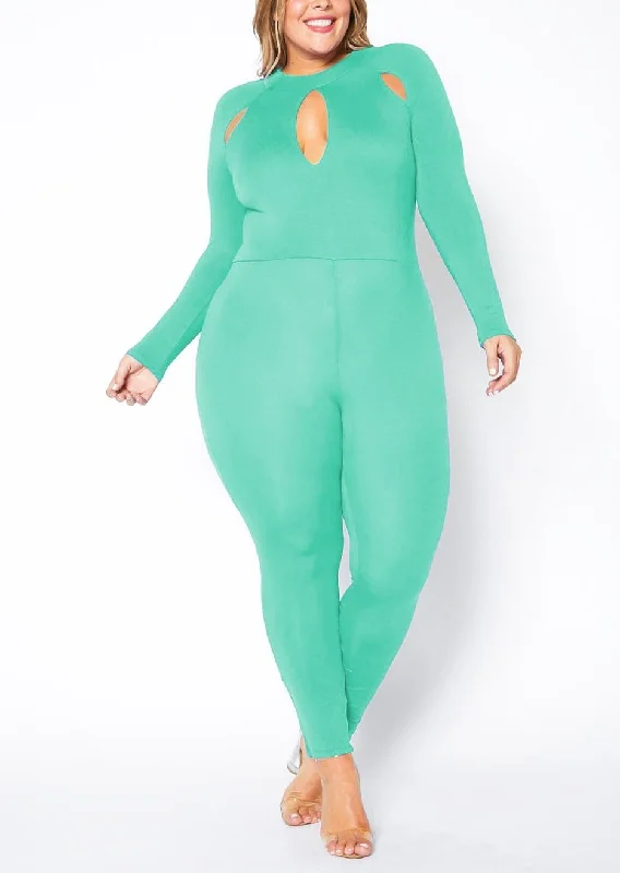 Midnight Madness Hi Curvy Plus Size Women Cutout Bodycon Jumpsuit