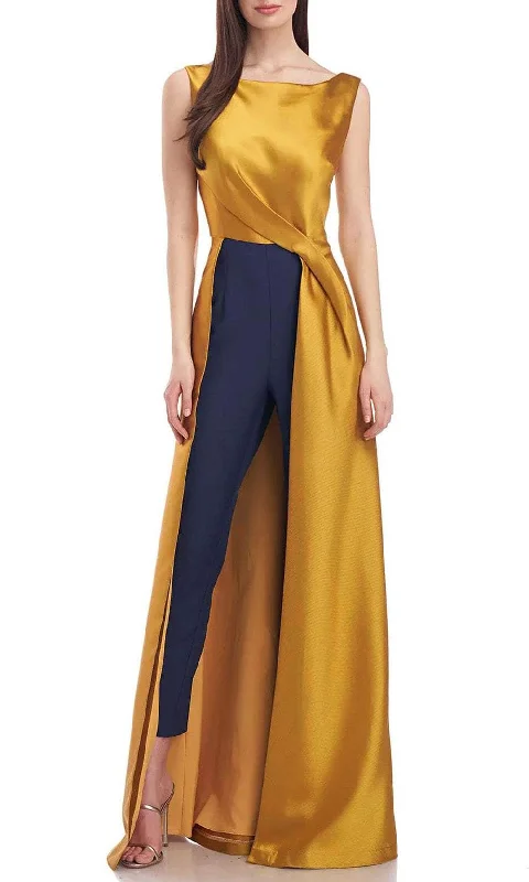 Great Deals Kay Unger 5545199 - Bateau Neck Jumpsuit with Overskirt