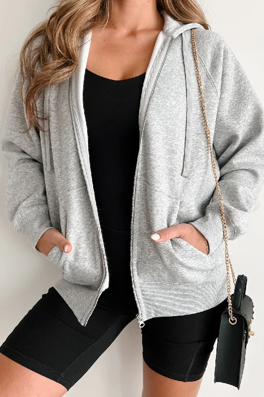 Special Price comfortable athletic sweatshirtWinning Takes Precedence Zip-Up Hoodie (Heather Grey)