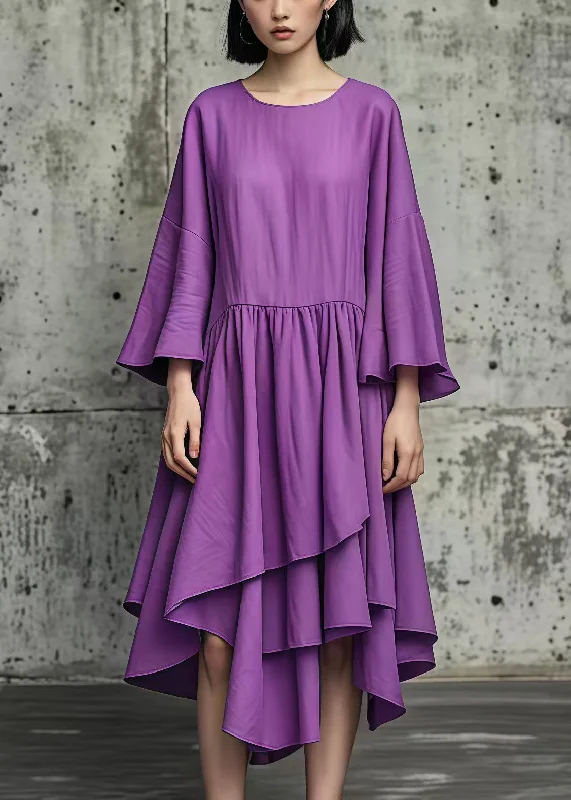 Incredible Offers chic shift dressNatural Purple Asymmetrical Exra Large Hem Cotton Dress Fall Incredible Offers chic shift dressNatural Purple Asymmetrical Exra Large Hem Cotton Dress Fall