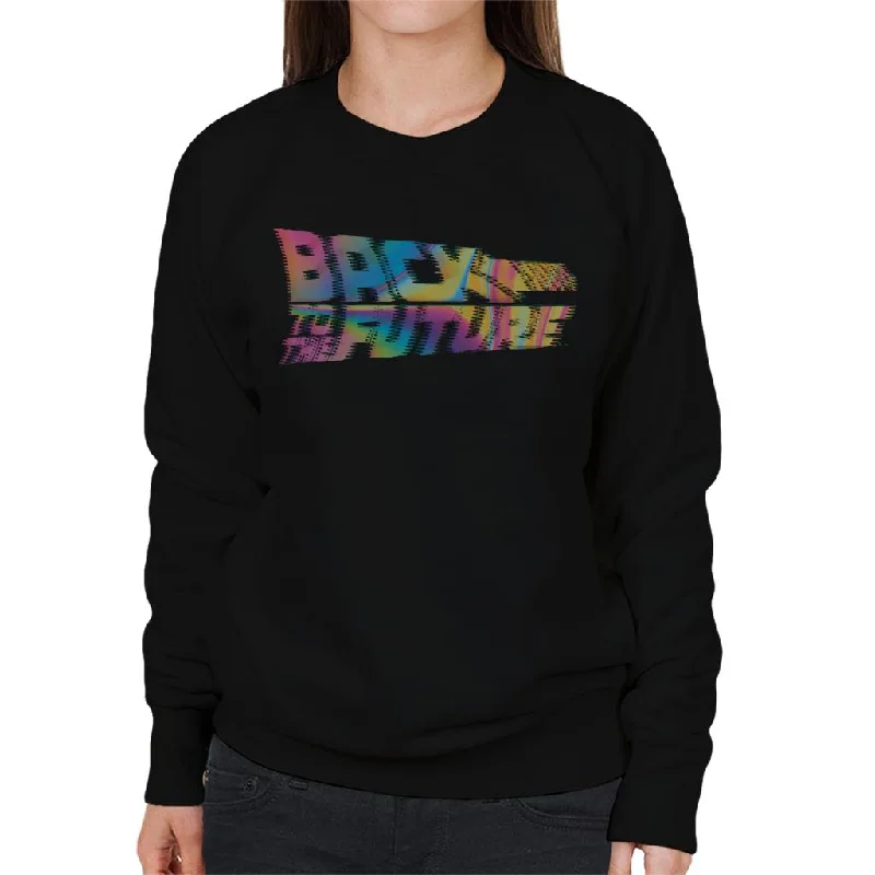 Daily Deals performance workout sweatshirtBack to the Future Logo Psychedelic Blur Women's Sweatshirt