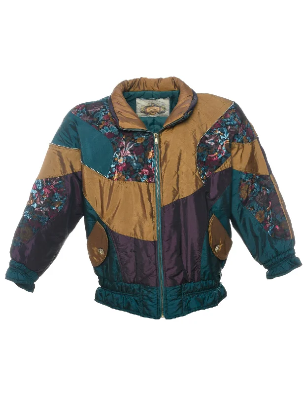 Super Bargain vintage trench coatPatchwork Ski Jacket - S