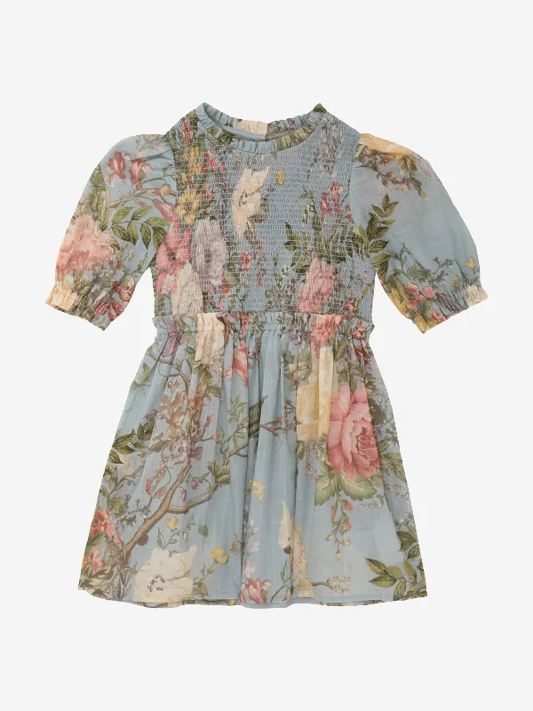Big Discounts oversized dressZimmermann Girls Floral Waverly Puff Sleeve Dress in Blue