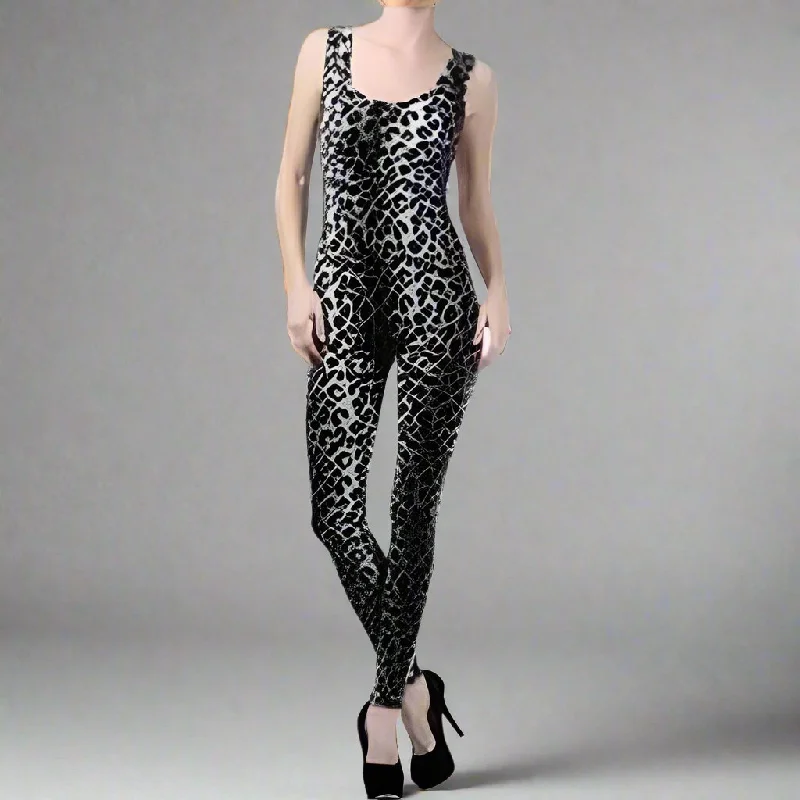 While Supplies Last Cat Elastic Band Leopard jumpsuit catsuit