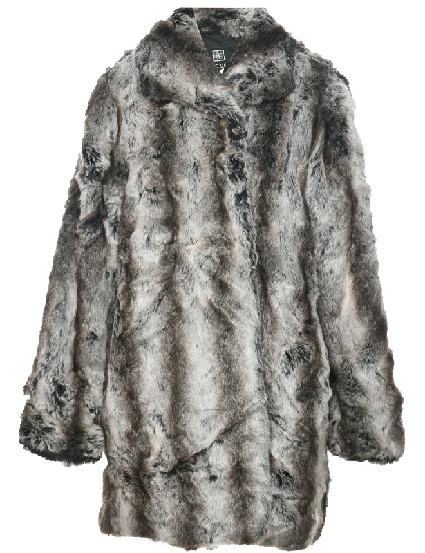 Crazy Deals minimalist jacketLeopard Pattern Faux Fur Coat - L