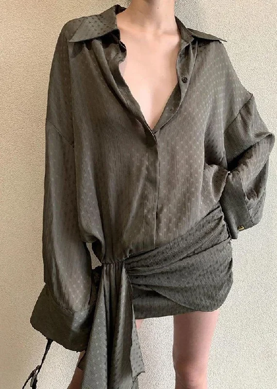 Limited Edition lace dress2024 Original Design Unique Shirt Wrap Hip Dress Summer