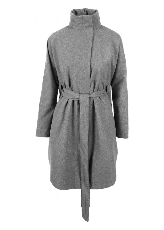 classic zip-up coatBris Poncho - Grey Melange