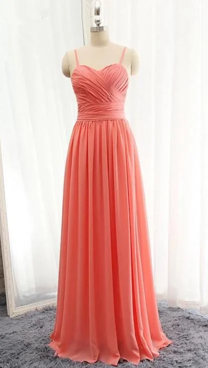 Bargain Blast shift dressSpaghetti Straps Coral Bridesmaid Dress