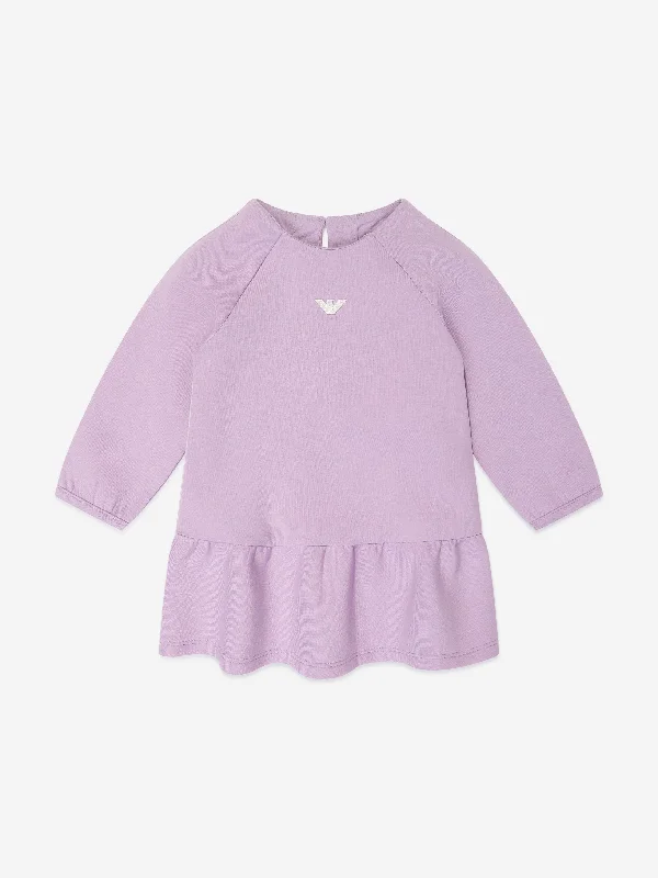 Incredible Offers casual evening dressEmporio Armani Baby Girls Logo Sweater Dress in Purple