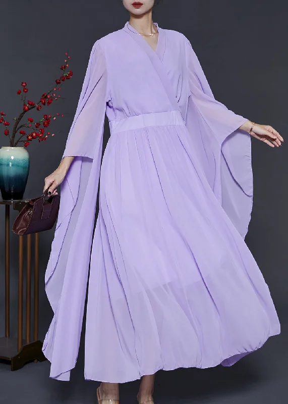 Great Bargains shift dressOrganic Purple Cinched Chiffon Long Dress Summer