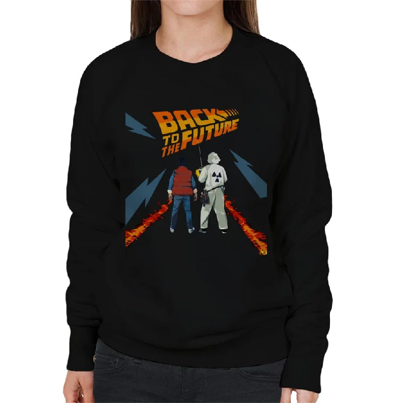 pullover workout hoodieBack to the Future Delorean Fire Trail Marty And Doc Women's Sweatshirt