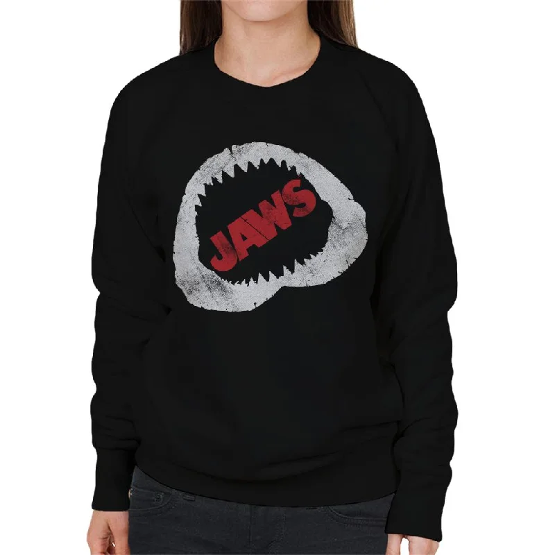 athletic streetwear sweatshirtJaws Bite Red Text Women's Sweatshirt