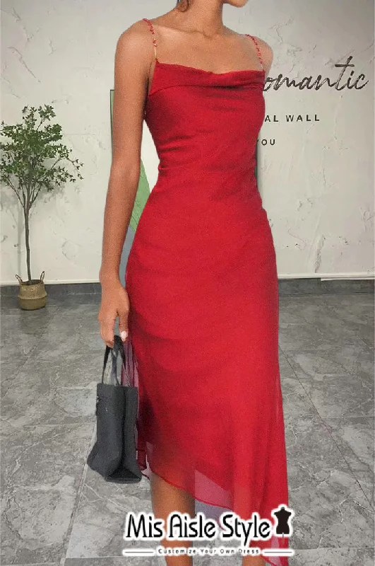 Today’s Special tiered dressShort Square Neckline Vintage Red Party Dress
