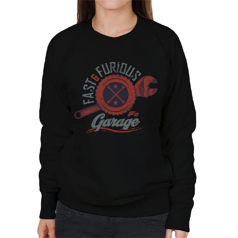 stylish athletic hoodieFast and Furious 8 Garage Logo Women's Sweatshirt