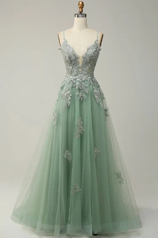 Markdowns fitted cocktail dressSexy Back Slit Sage Lace Prom Dress