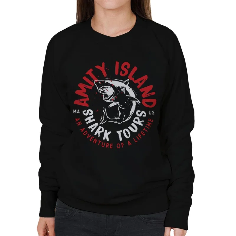 stylish performance hoodieJaws Amity Island Shark Tour Women's Sweatshirt