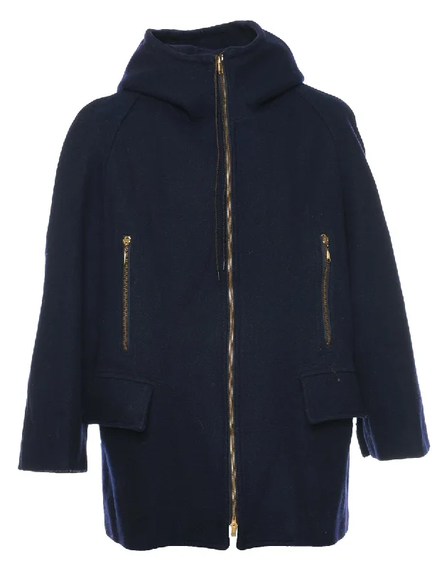Price Fest warm trench coatNavy Wool Coat - M