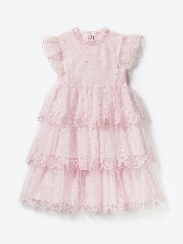 Fantastic Offers ruched dressSelf Portrait Girls Tulle Dress in Pink