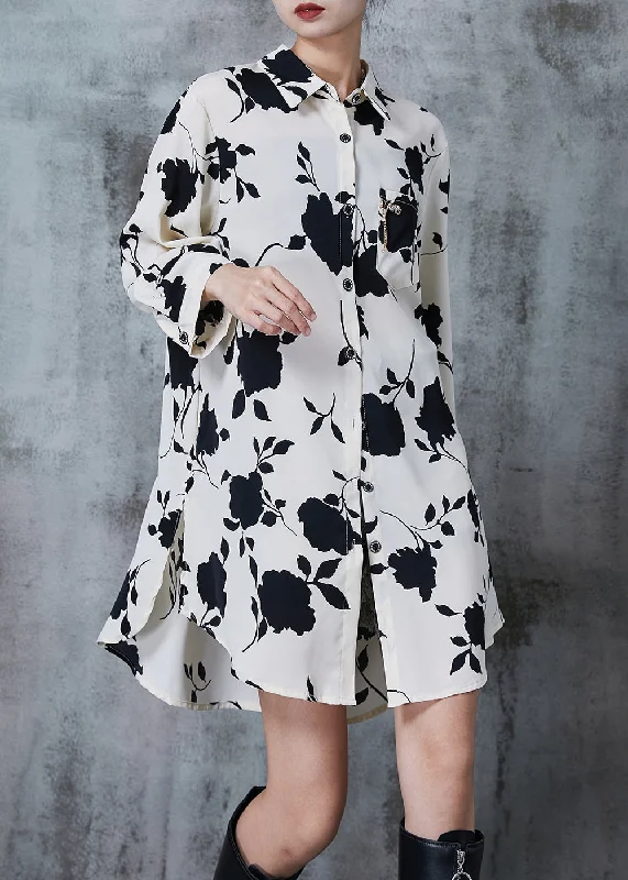 The Best Prices pleated maxi dressApricot Print Cotton Shirt Dress Oversized Summer