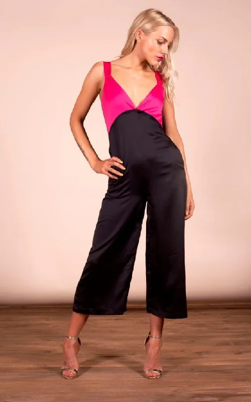 Markdown Madness Rocco Jumpsuit In Pink & Black Mix